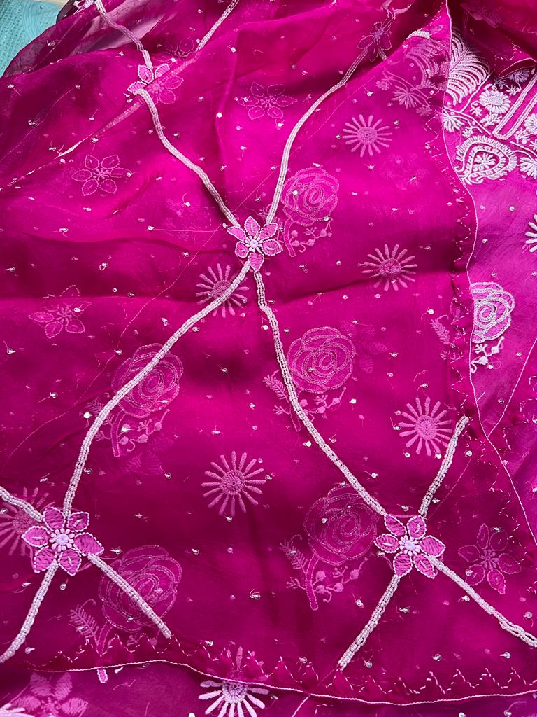Rani Pink Organza silk Set