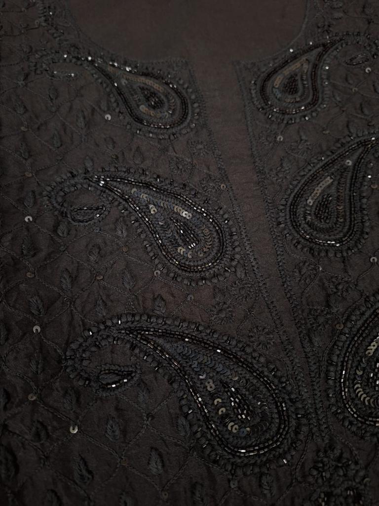 NAZM Pure organza silk Kurta and dupatta