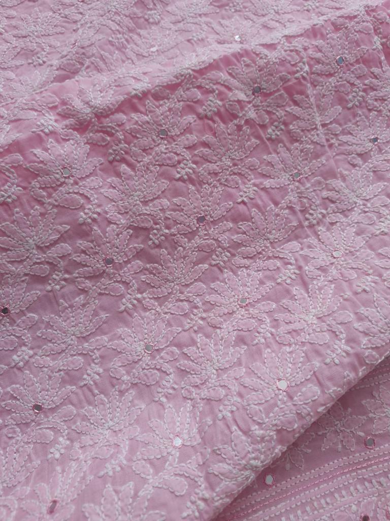 Pink Jaal kurta with Mirror work