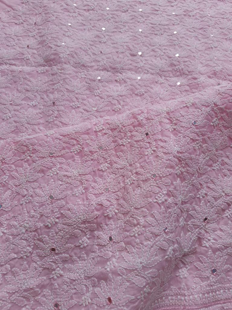 Pink Jaal kurta with Mirror work