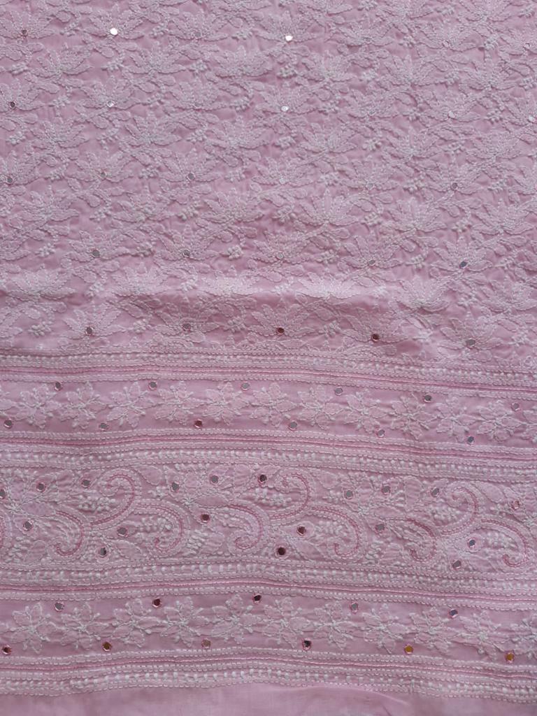 Pink Jaal kurta with Mirror work