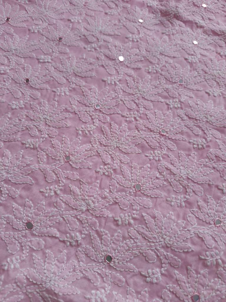 Pink Jaal kurta with Mirror work