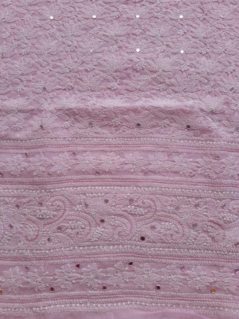 Pink Jaal kurta with Mirror work