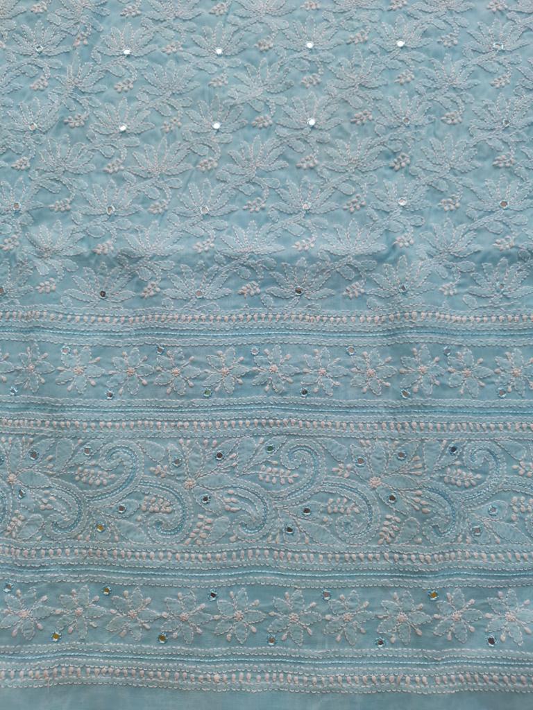 Blue Jaal kurta with Mirror work