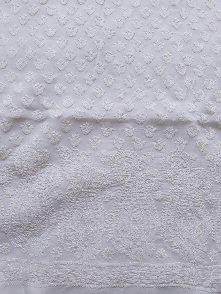 White elegant hand embroidered cotton  Full  set