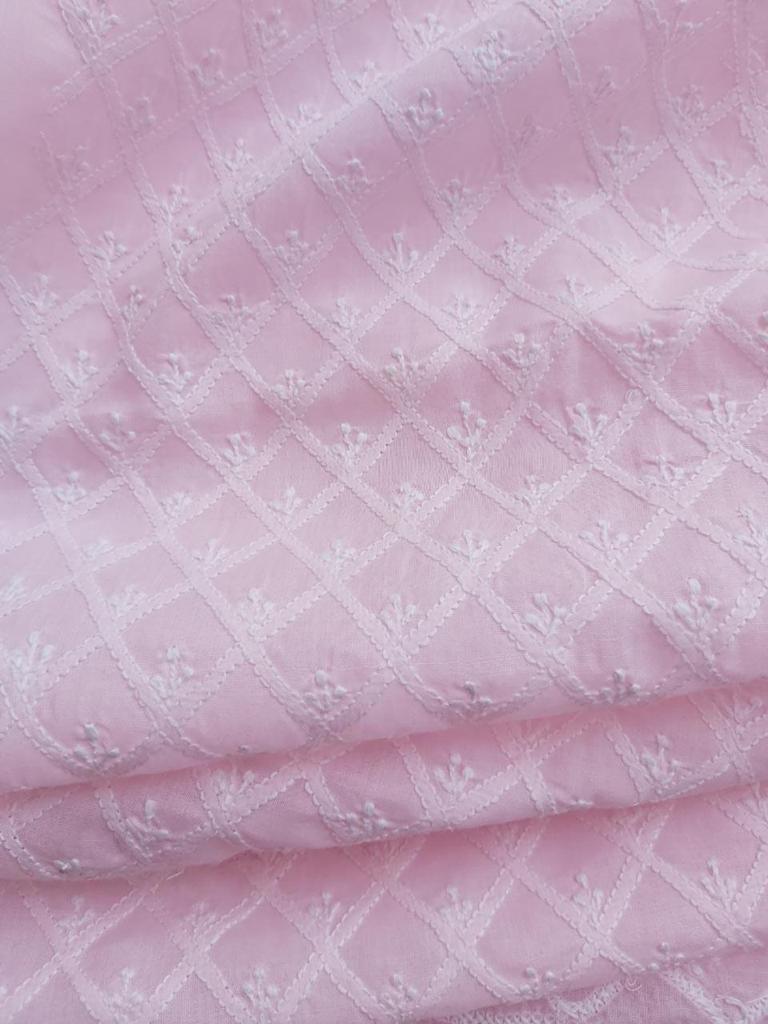 Baby Pink cotton hand embroidered Full set
