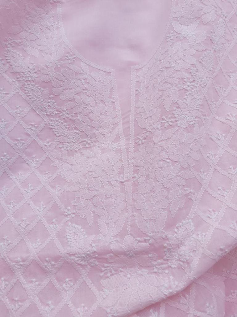 Baby Pink cotton hand embroidered Full set