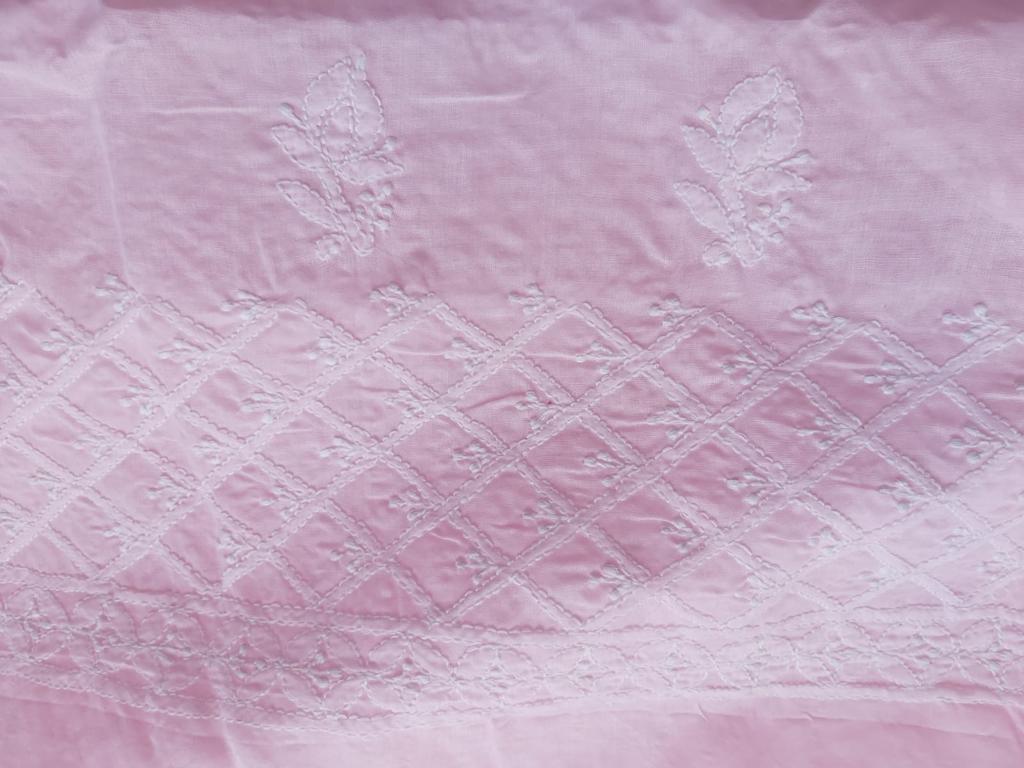 Baby Pink cotton hand embroidered Full set