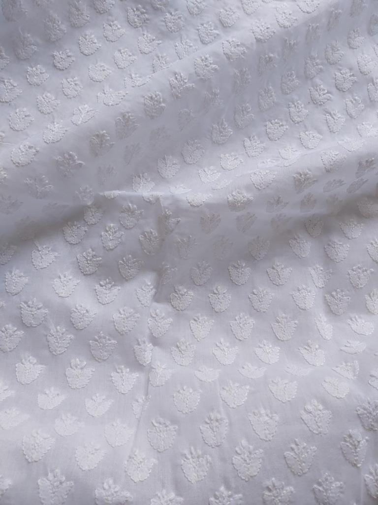 White elegant hand embroidered cotton  Full  set