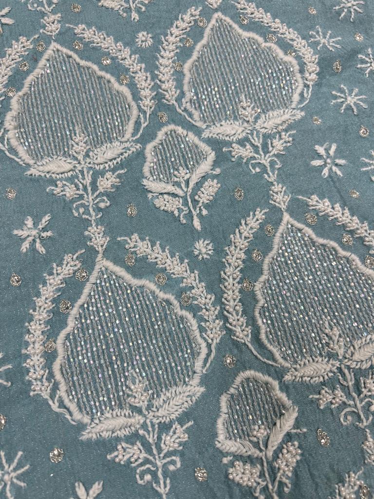 SITAARA Silver Tissue Chanderi Kurta dupatta with heavy Add on