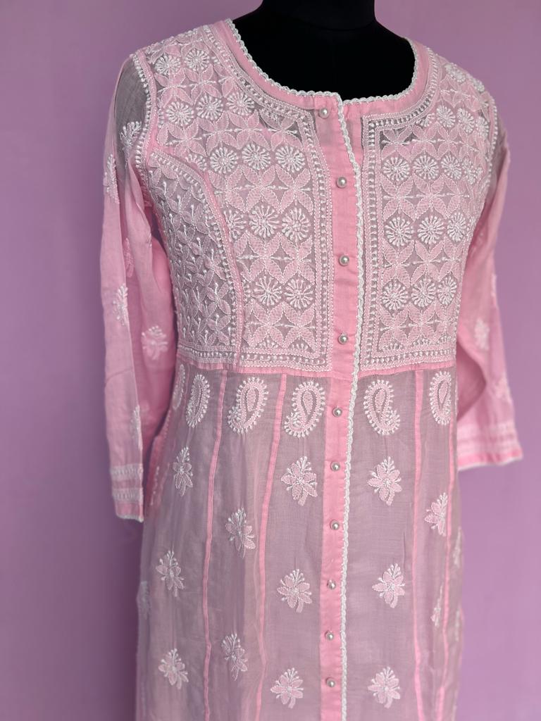Nayara Cut Malmal Full work Kurti