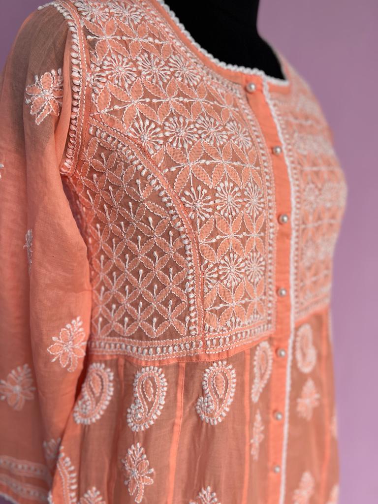 Nayara Cut Malmal full work Kurti