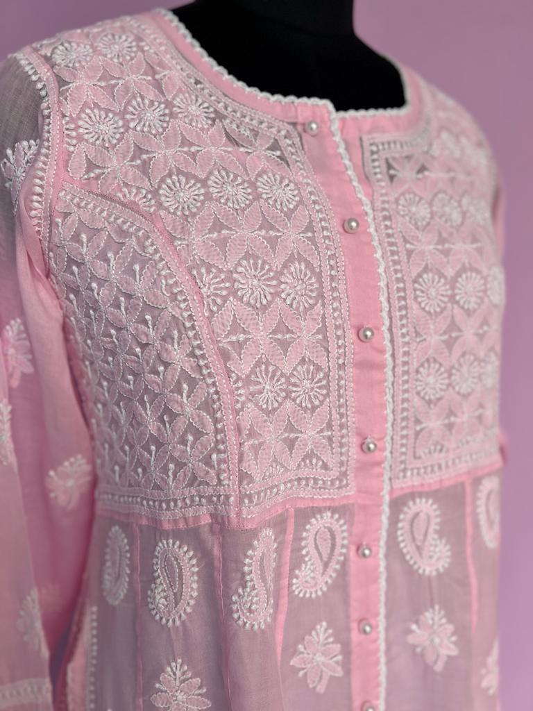 Nayara Cut Malmal Full work Kurti