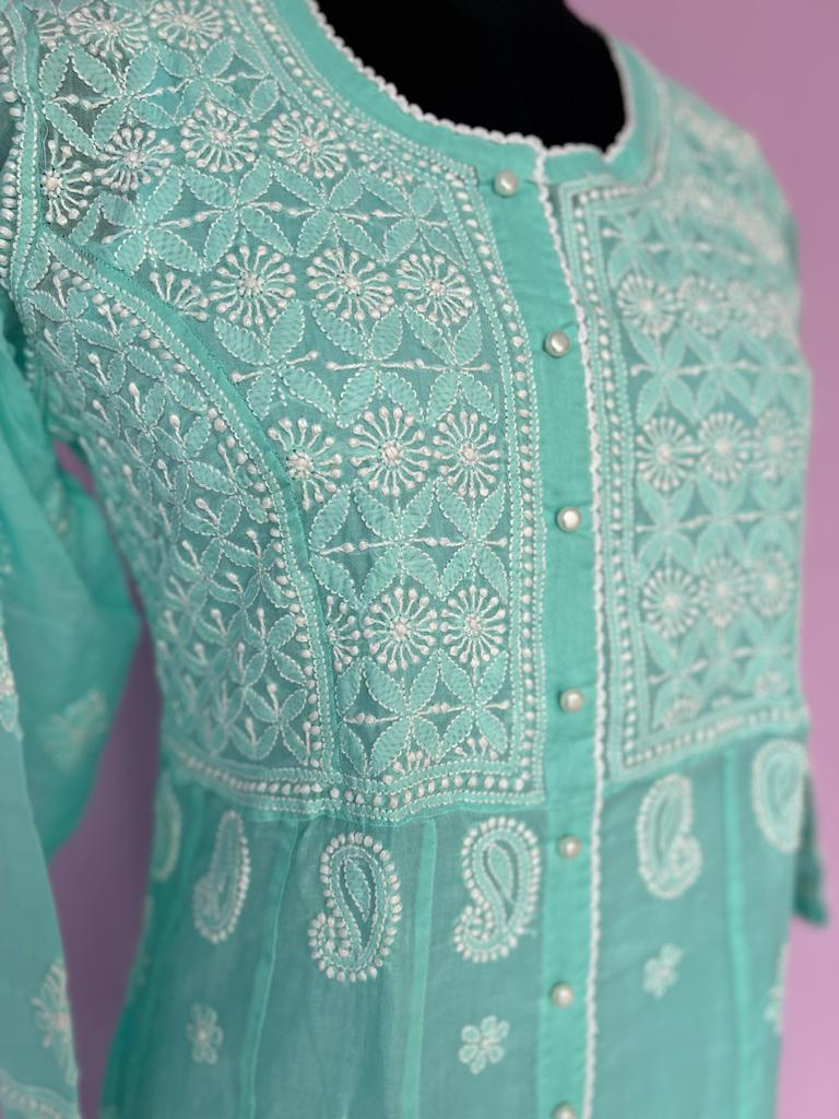 Nayara Cut Malmal Full work kurti