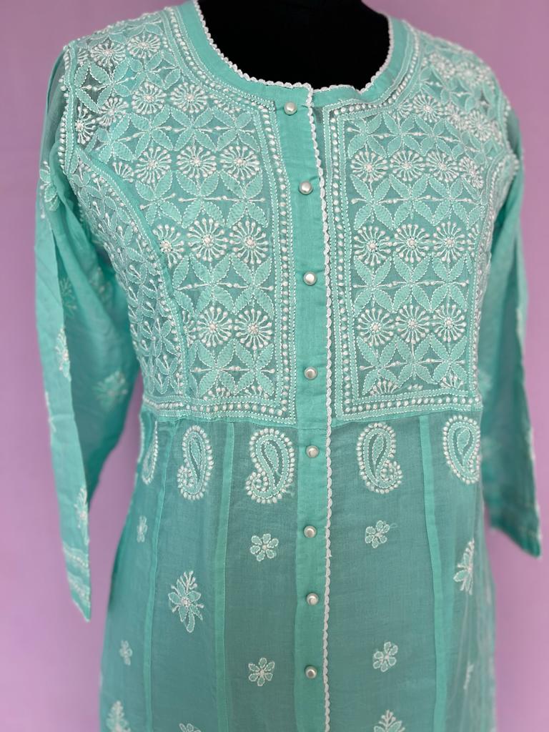 Nayara Cut Malmal Full work kurti