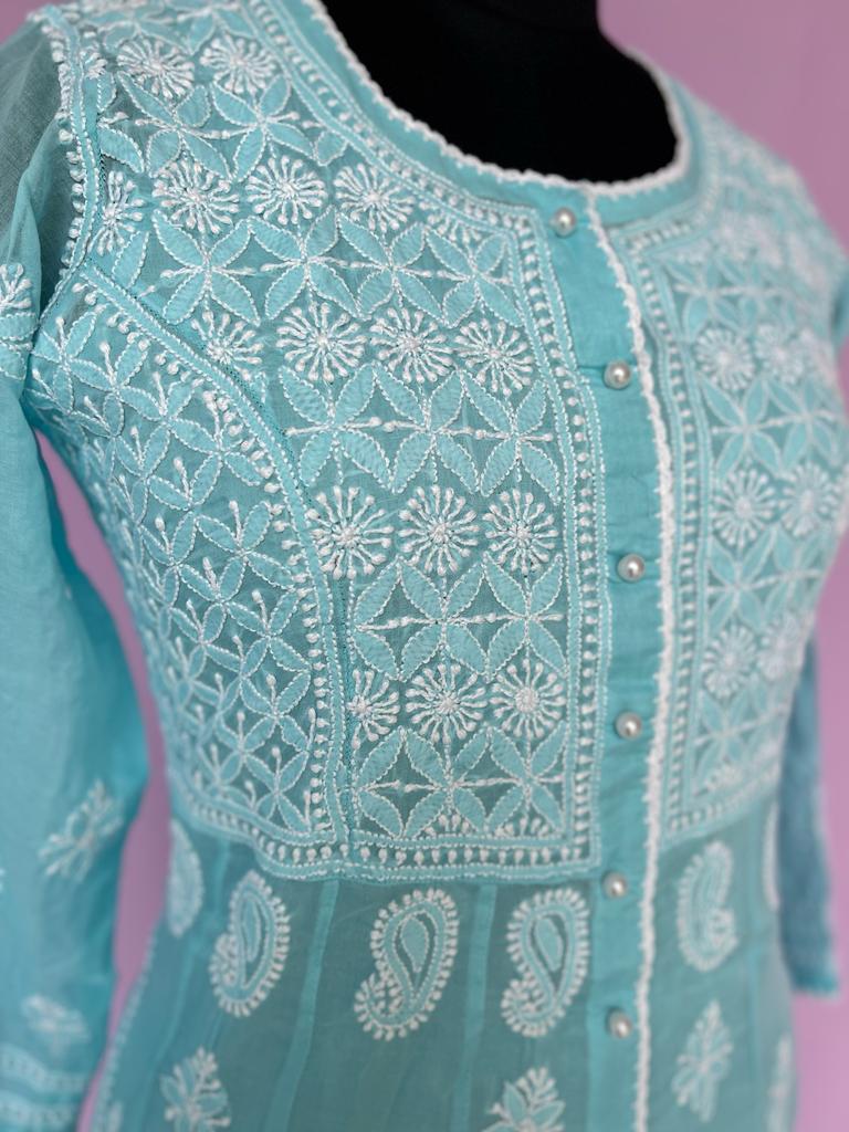 Nayara Cut Malmal full work Kurti