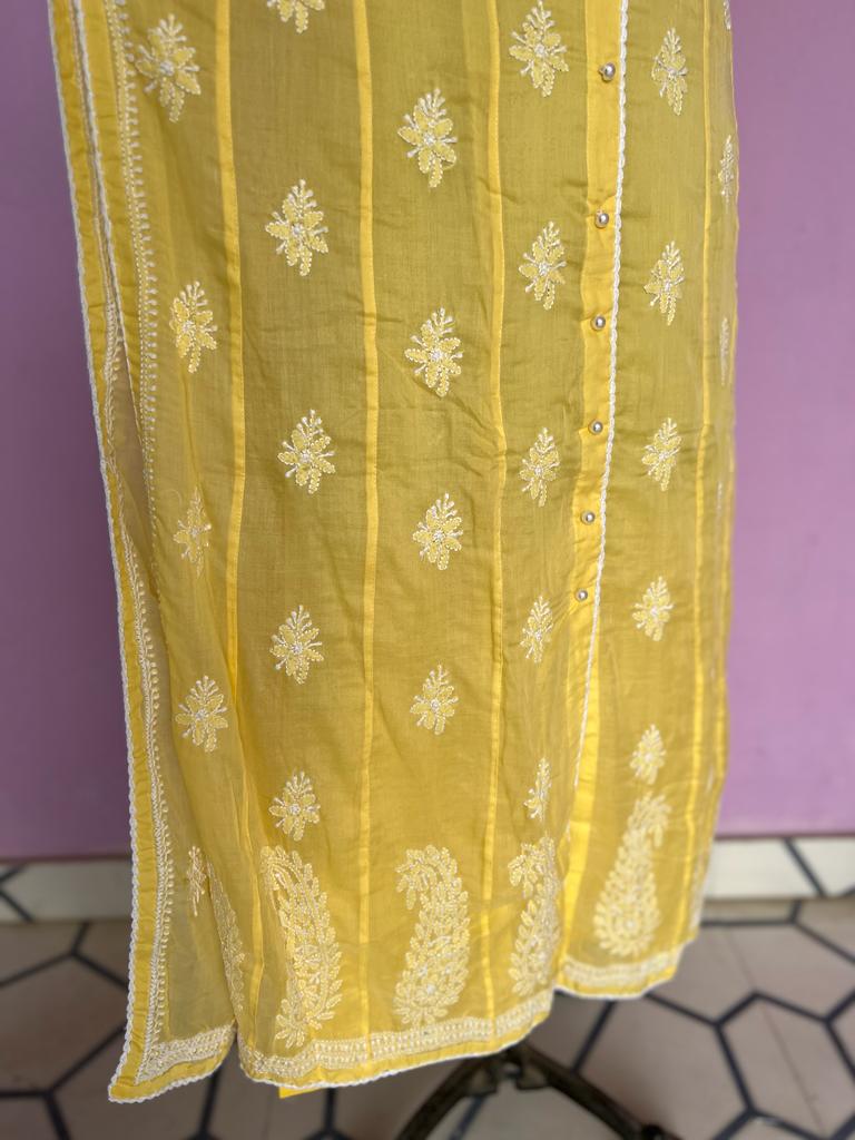 Nayara Cut Soft cotton full embroidered Kurta