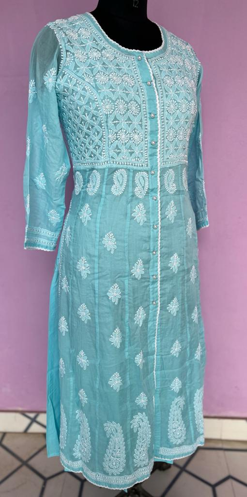 Nayara Cut Malmal full work Kurti