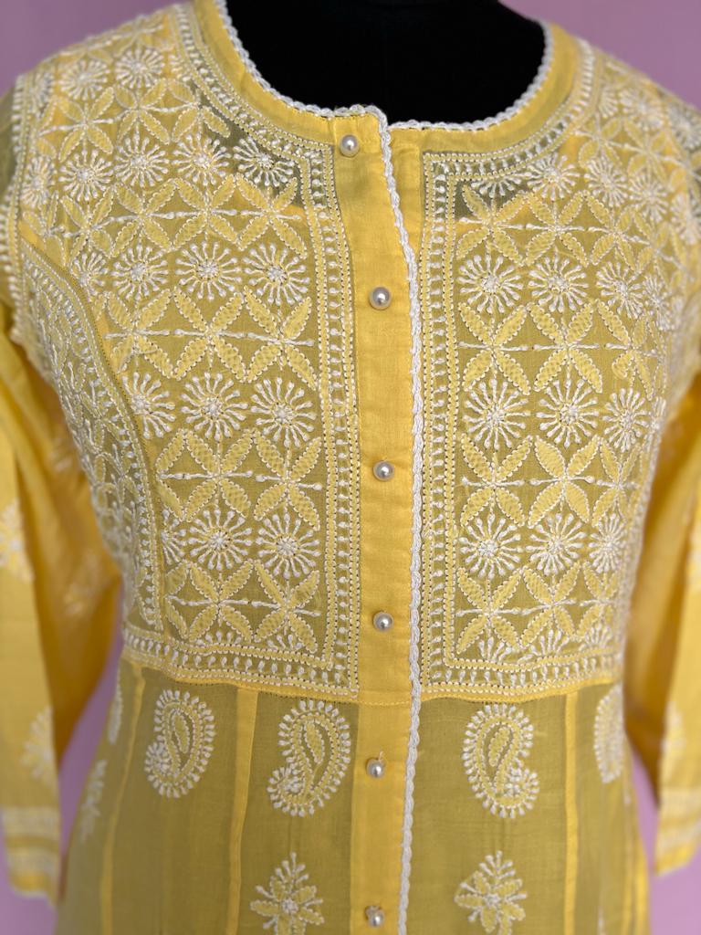 Nayara Cut Malmal Full work Kurti