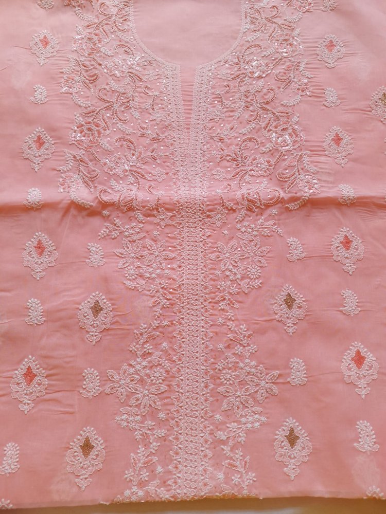 Cotton chikankari sales dress material online