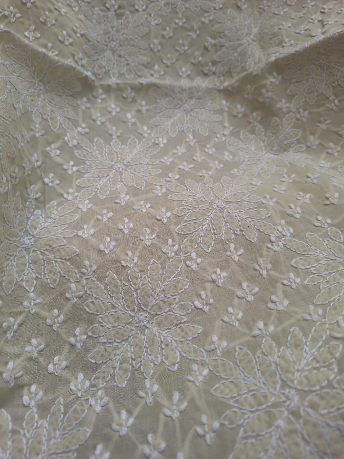 Beige Cotton Jaalwork Kurta