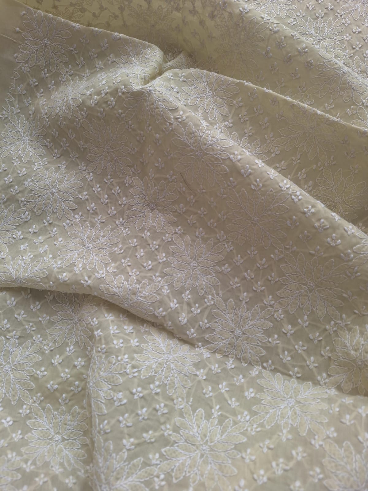 Beige Cotton Jaalwork Kurta