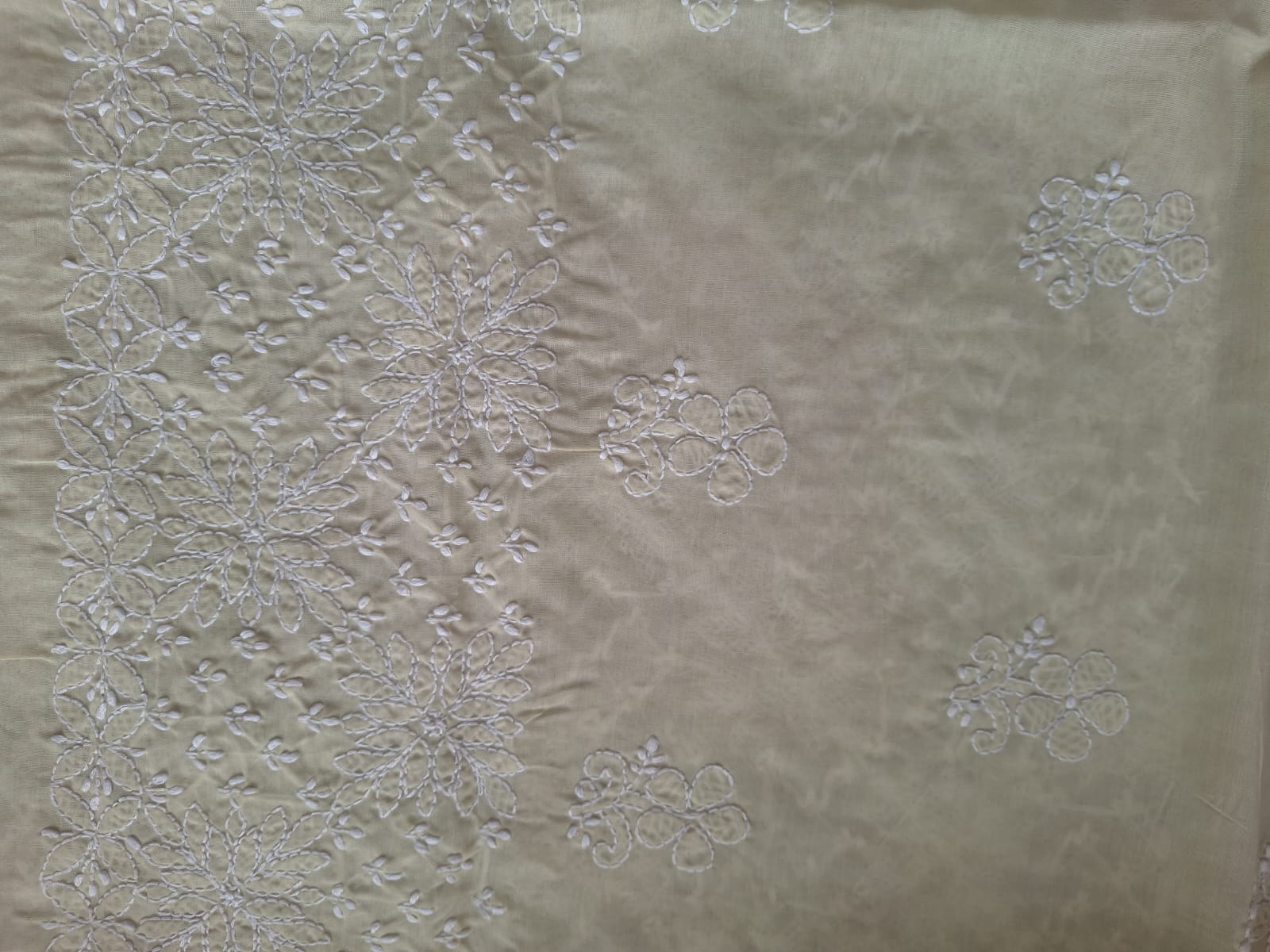 Beige Cotton Jaalwork Kurta