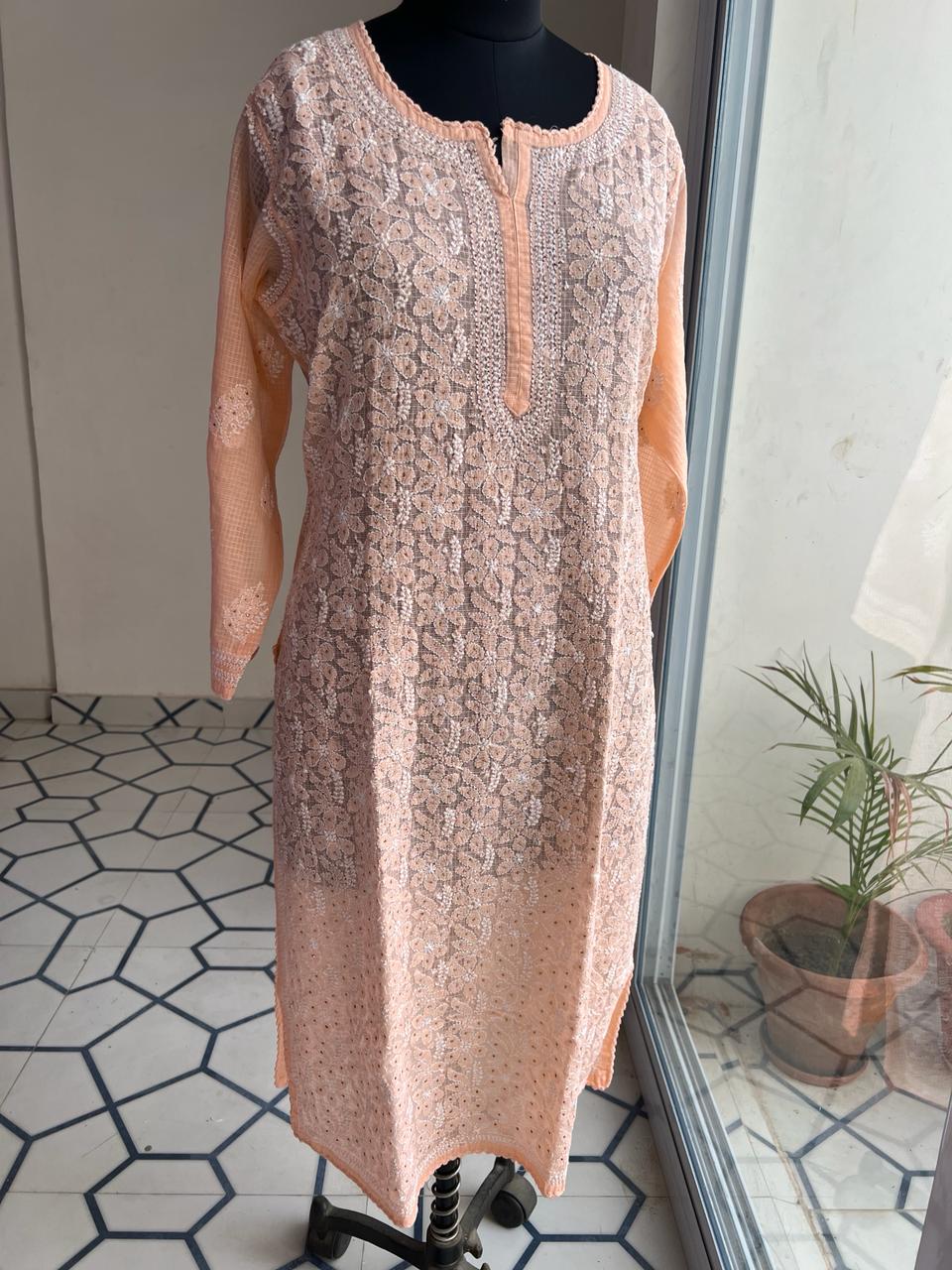 Kota Jaalwork Kurti with Mukaish