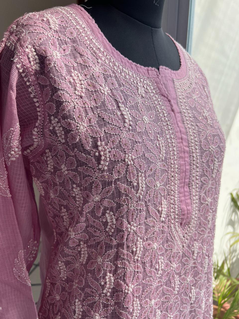 Kota Jaalwork kurta with Mukaish