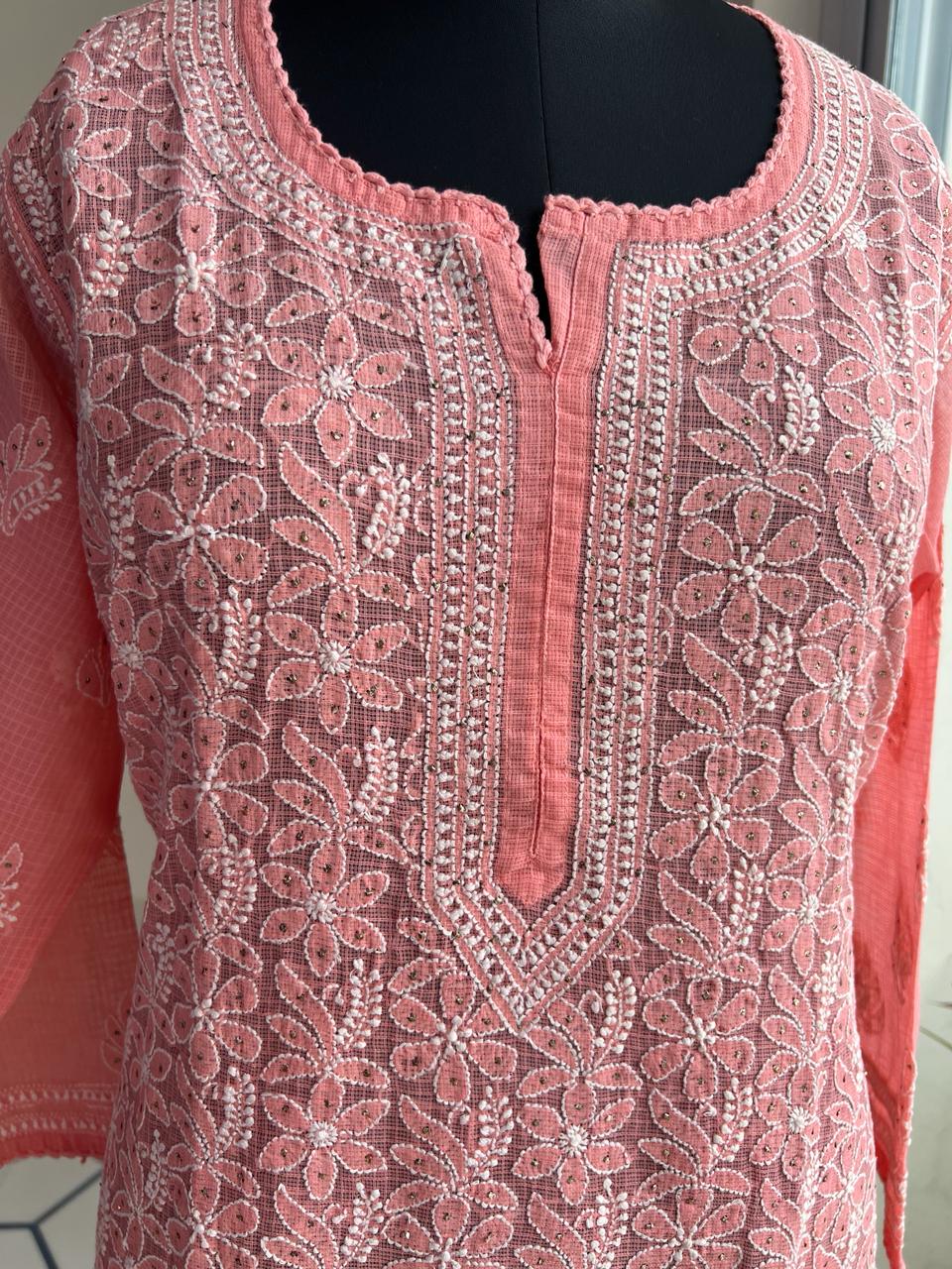 Kota Jaalwork Kurti with Mukaish