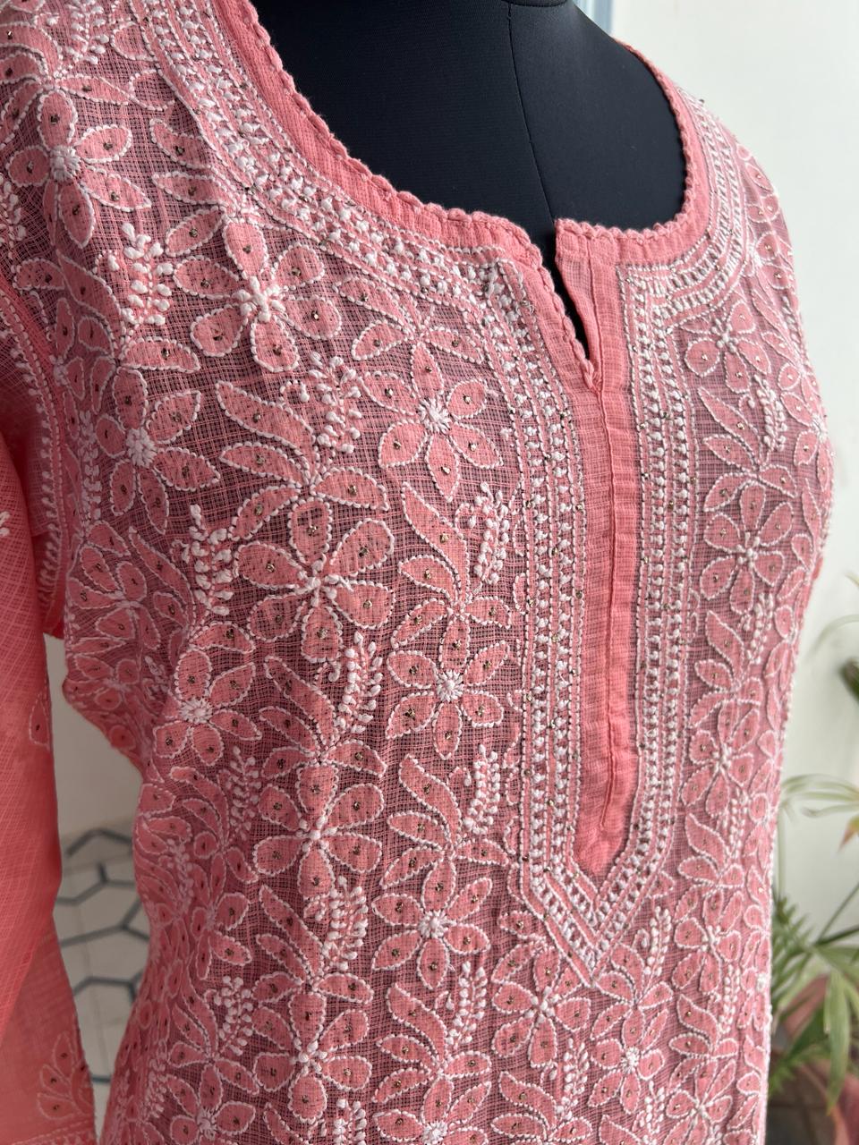 Kota Jaalwork Kurti with Mukaish