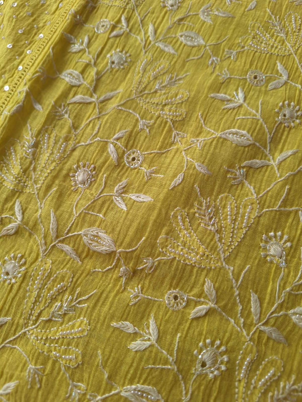 Mul Chanderi kurta dupatta with embellishments