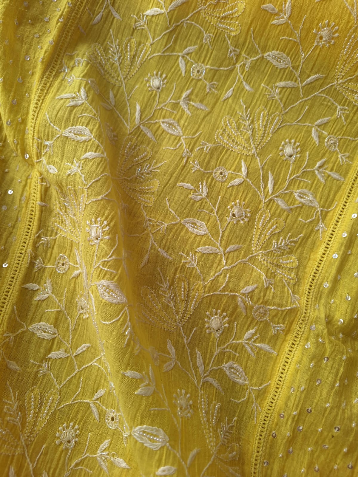 Mul Chanderi kurta dupatta with embellishments