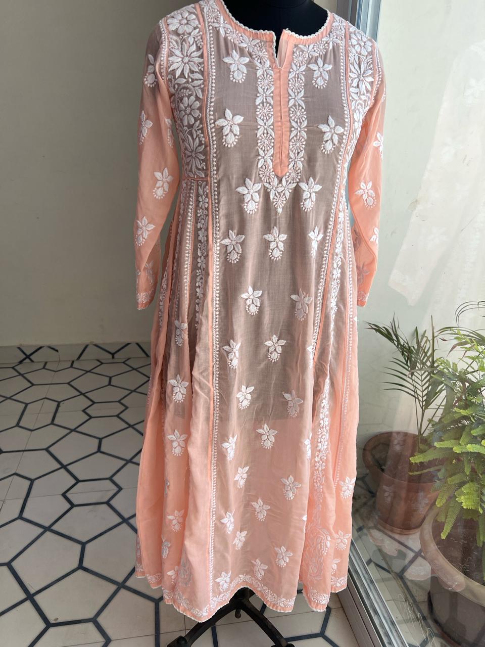 Cotton A line Full Embroidered Kurta