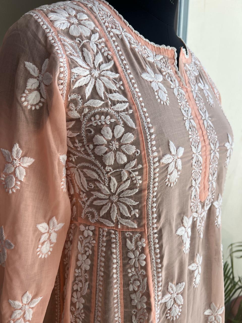 Cotton A line Full Embroidered Kurta