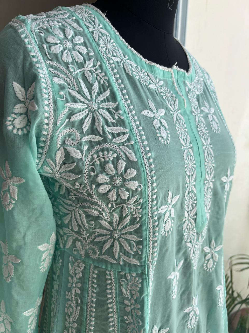 Cooton A line Full Embroidered Kurta