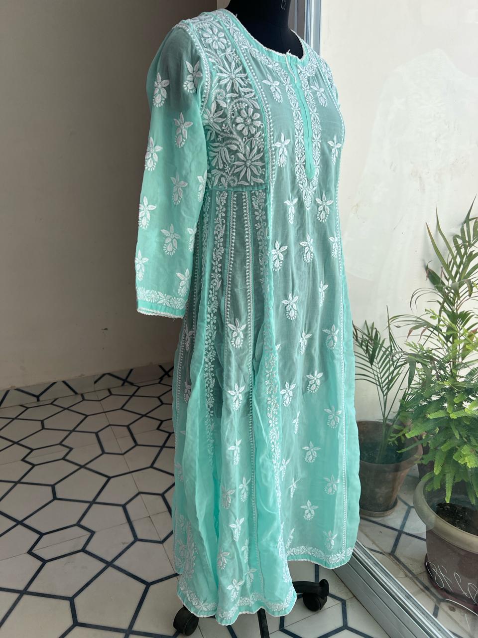 Cooton A line Full Embroidered Kurta
