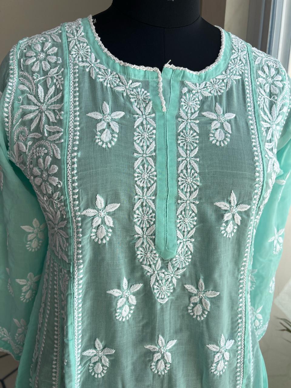Cooton A line Full Embroidered Kurta