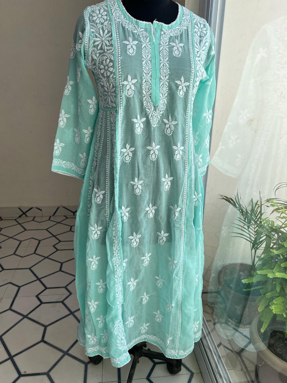 Cooton A line Full Embroidered Kurta
