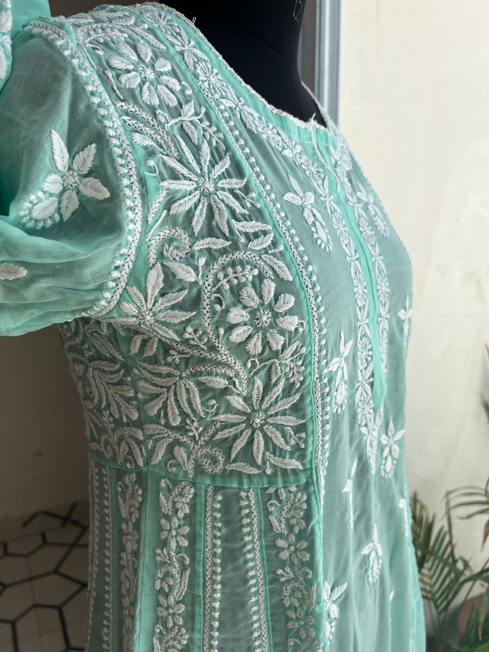Cooton A line Full Embroidered Kurta