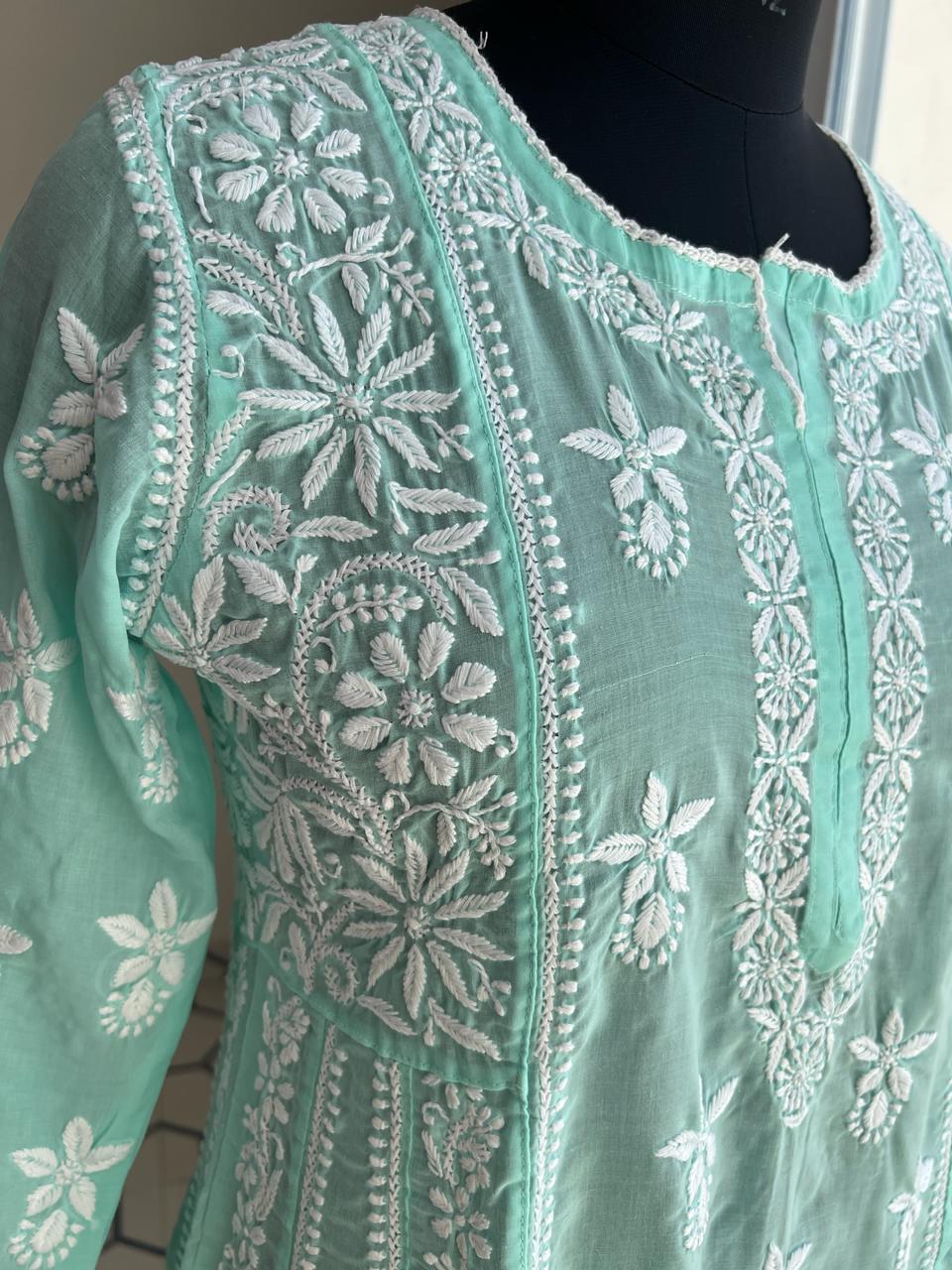 Cooton A line Full Embroidered Kurta