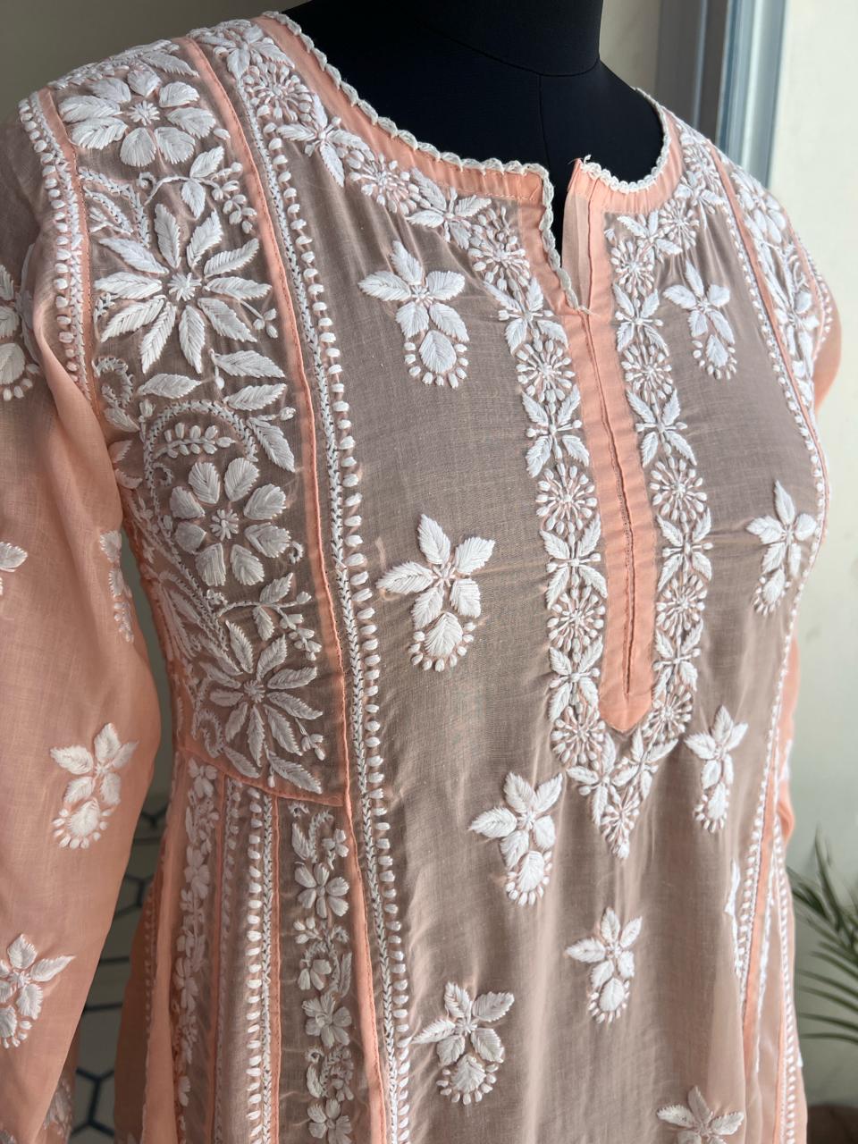 Cotton A line Full Embroidered Kurta