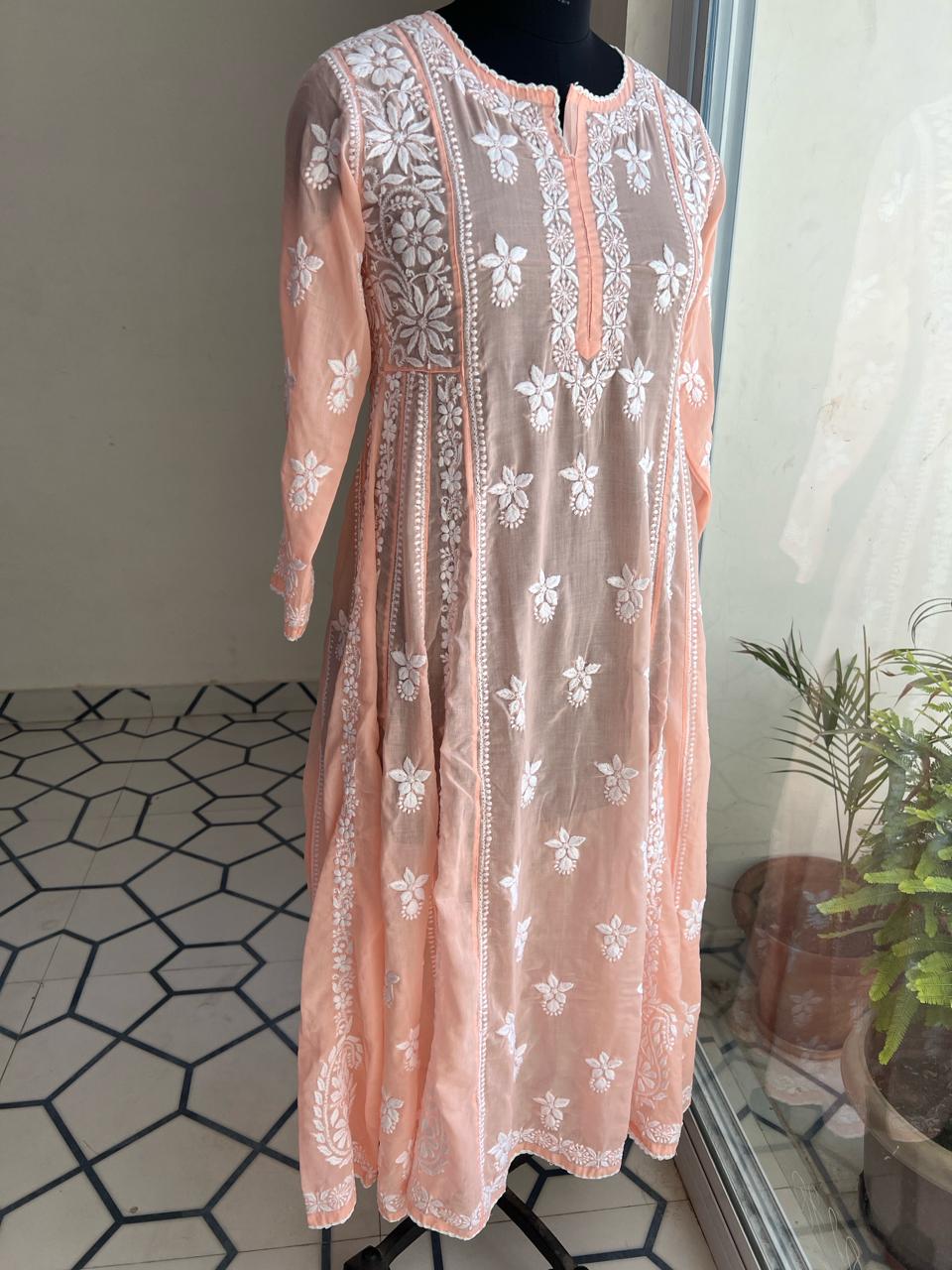 Cotton A line Full Embroidered Kurta