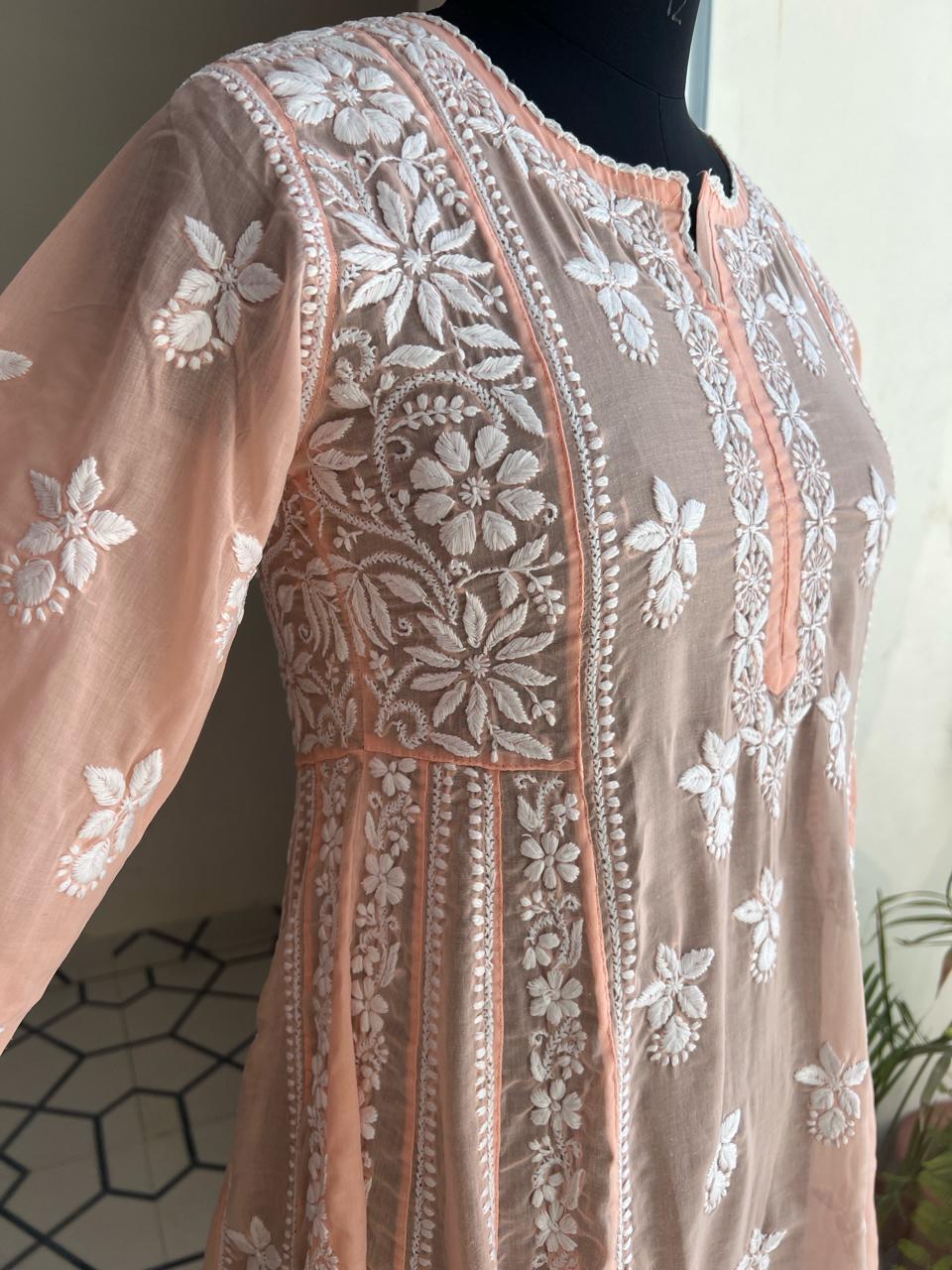 Cotton A line Full Embroidered Kurta