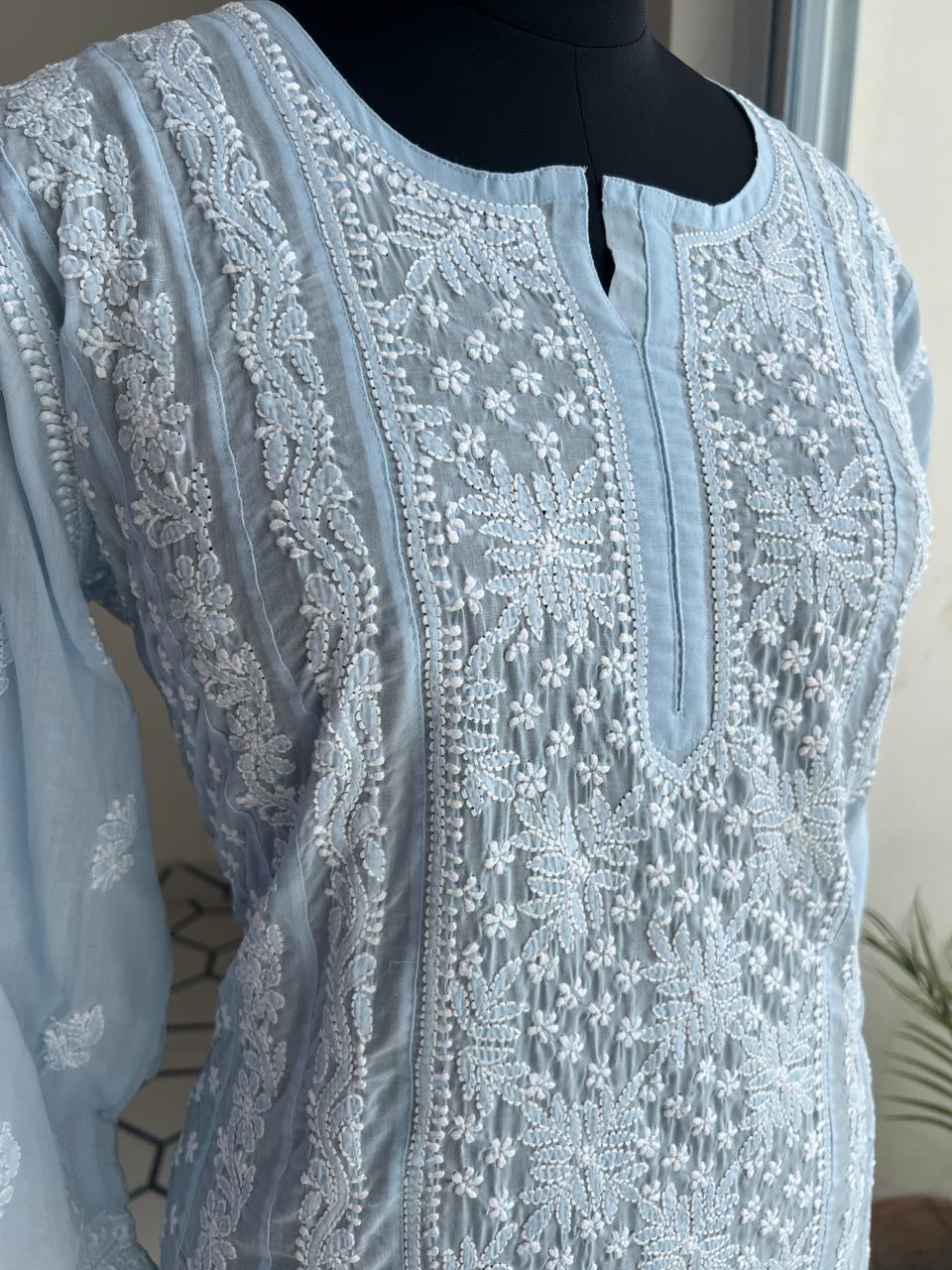 Cotton A line Full Embroidered kurta