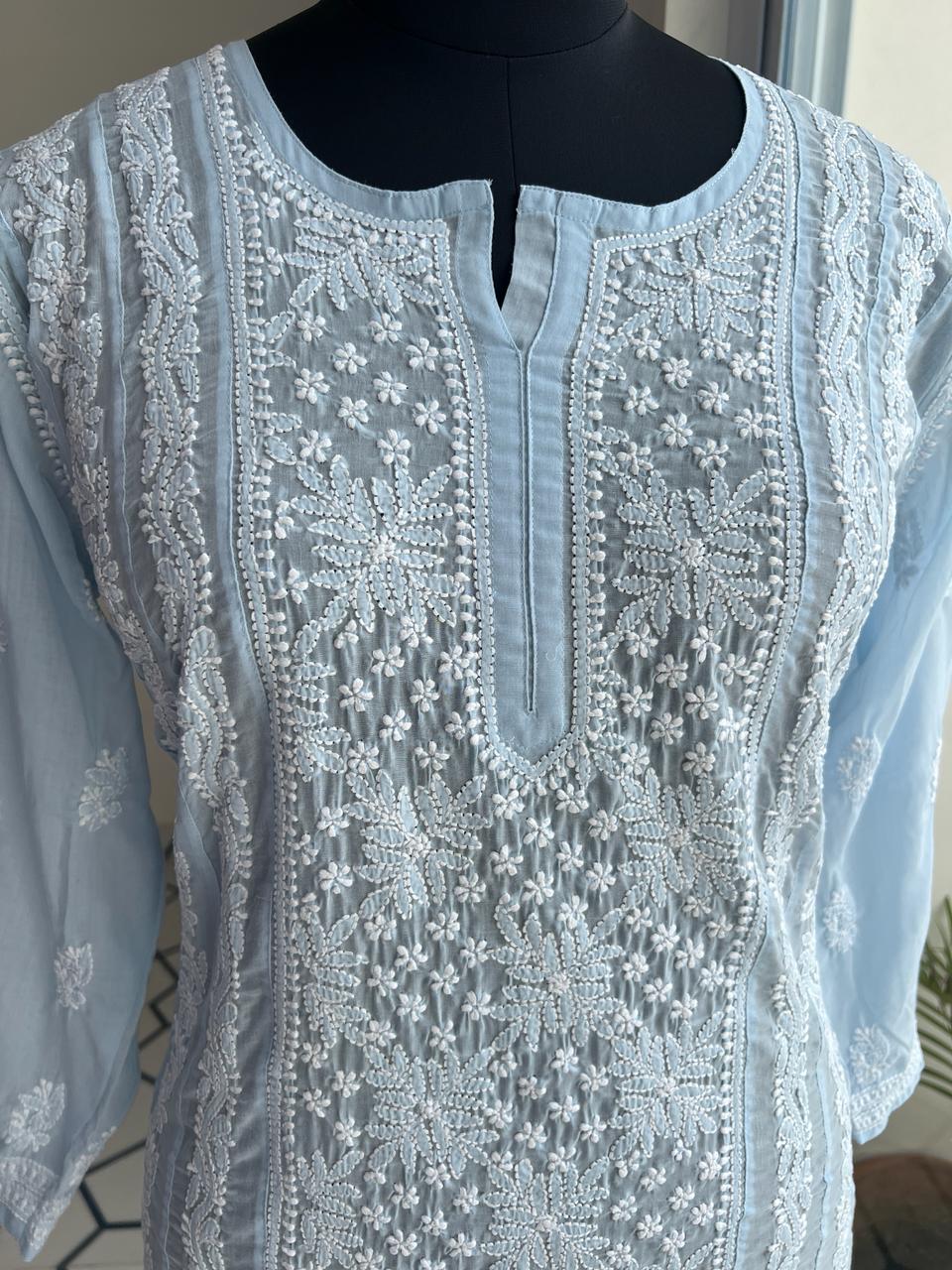 Cotton A line Full Embroidered kurta