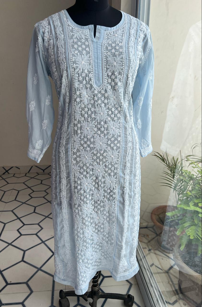 Cotton A line Full Embroidered kurta