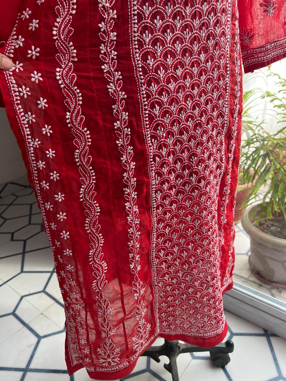 Cotton All over work A line Kurta