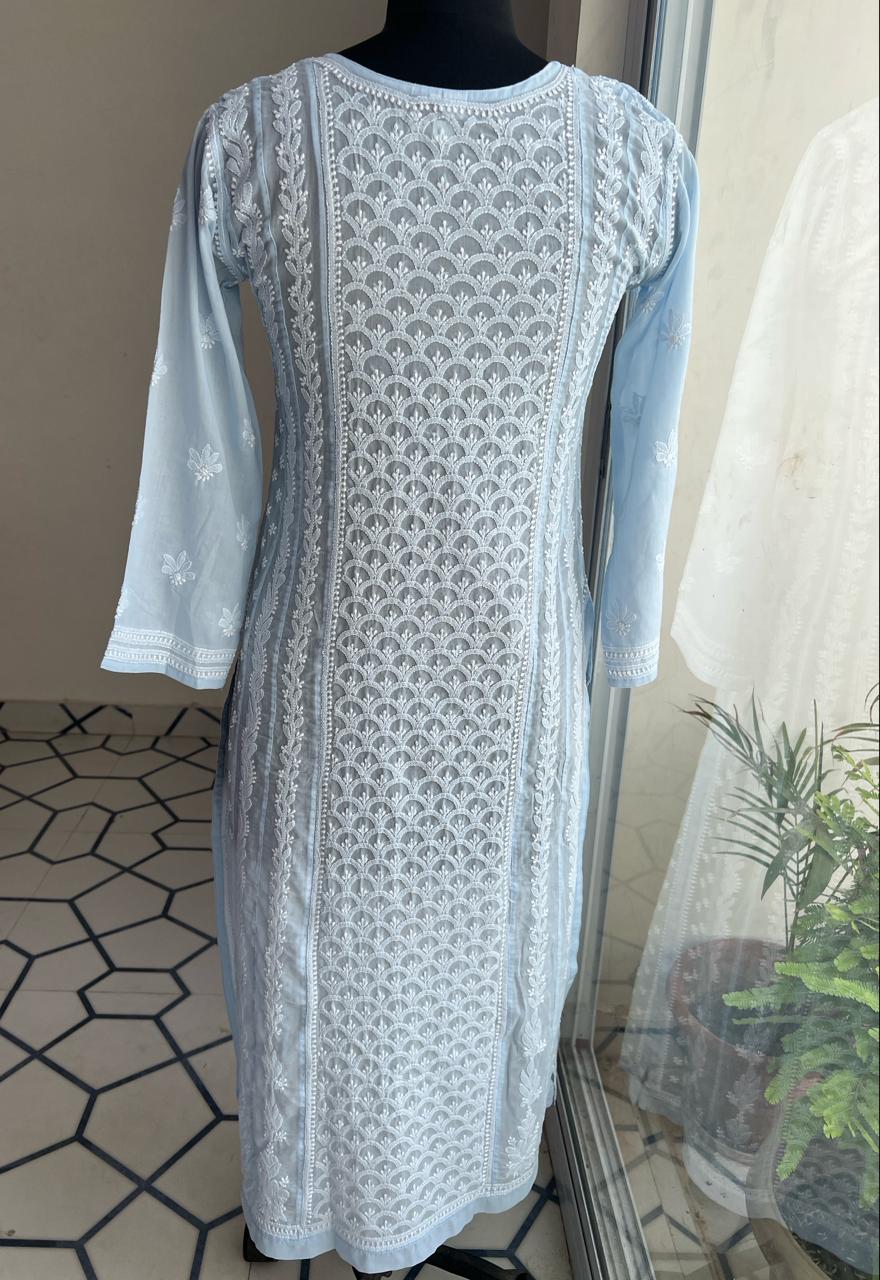 Cotton A line Full Embroidered Kurti