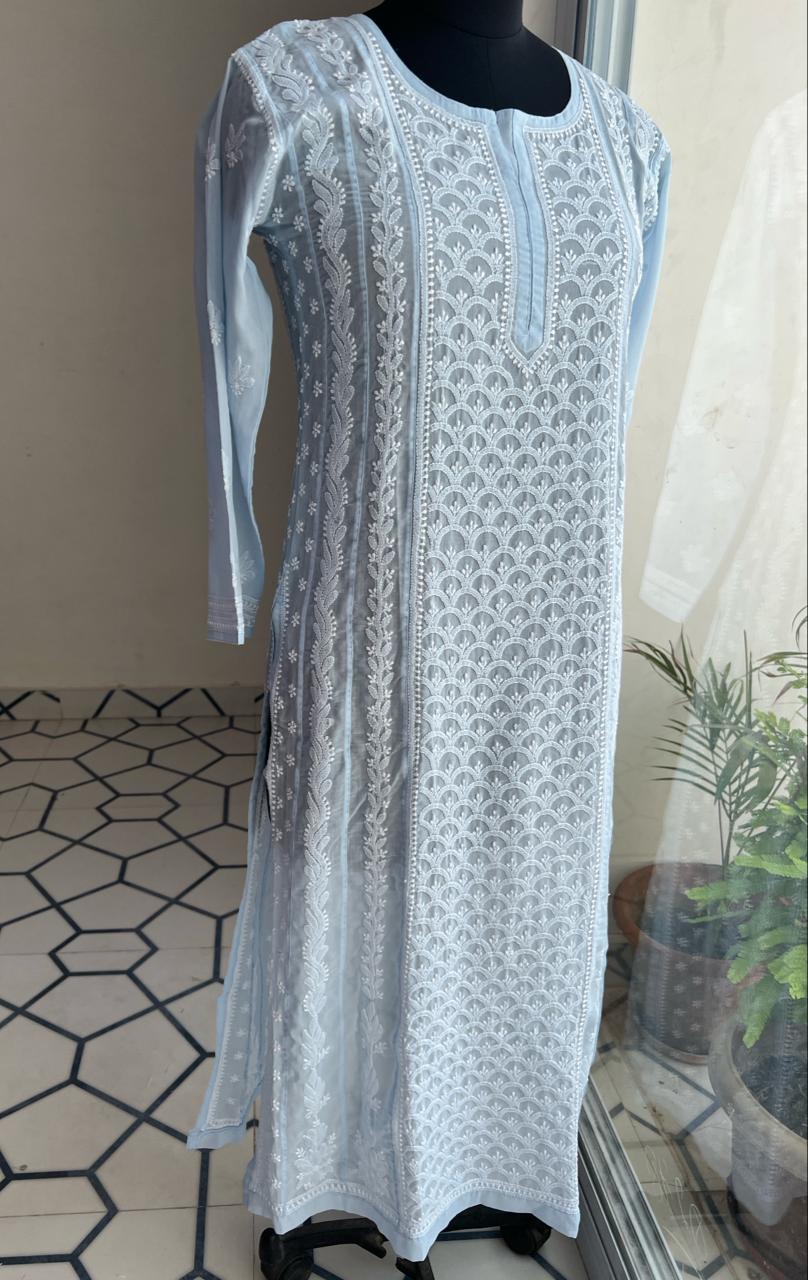 Cotton A line Full Embroidered Kurti
